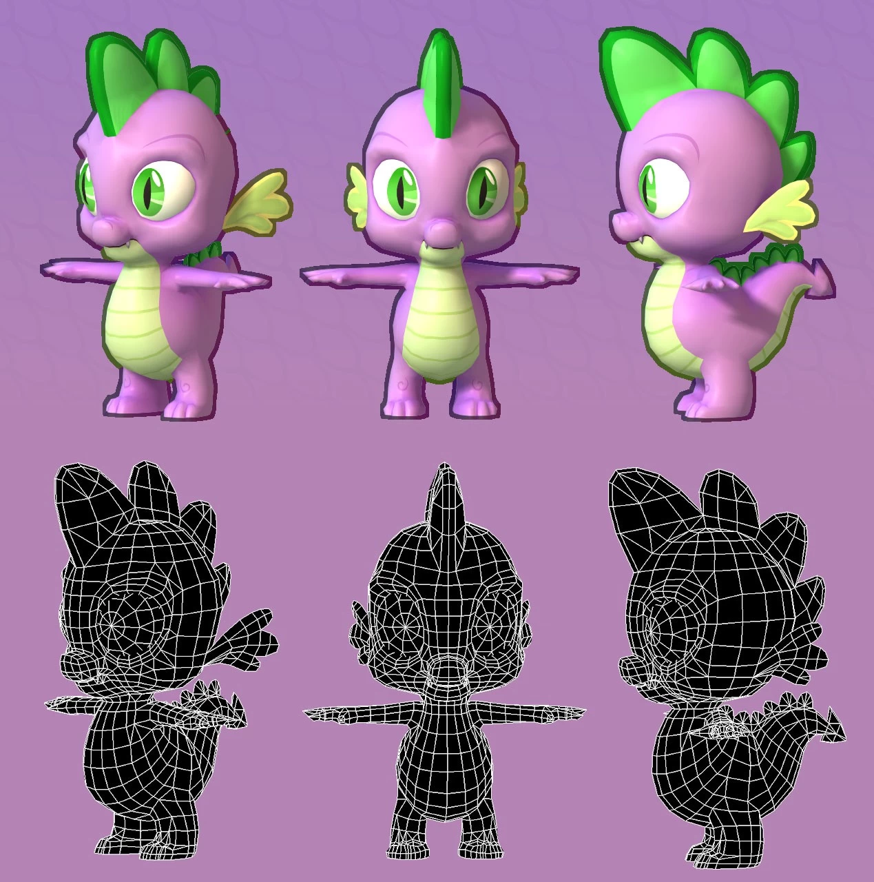 MLP Spike rigged model tex [3D Models]