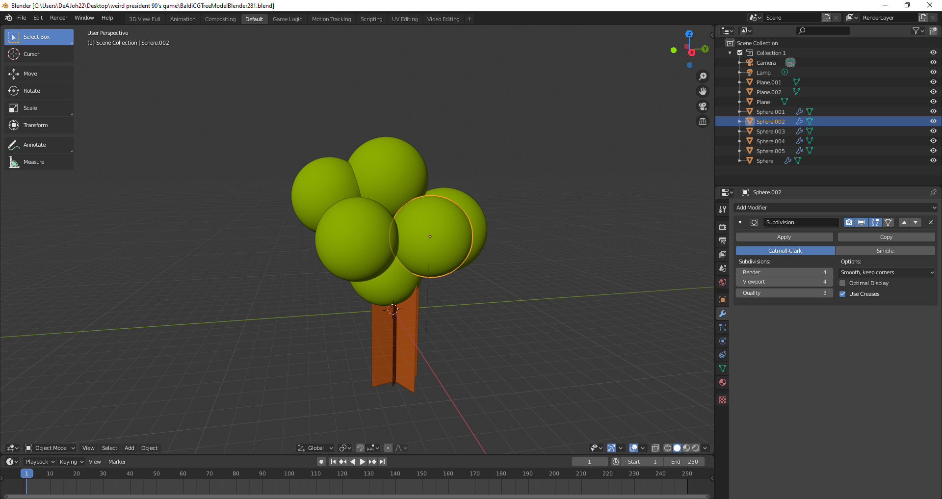 Accurate Baldi's Basics Tree Model (V1.3) [3D Models]