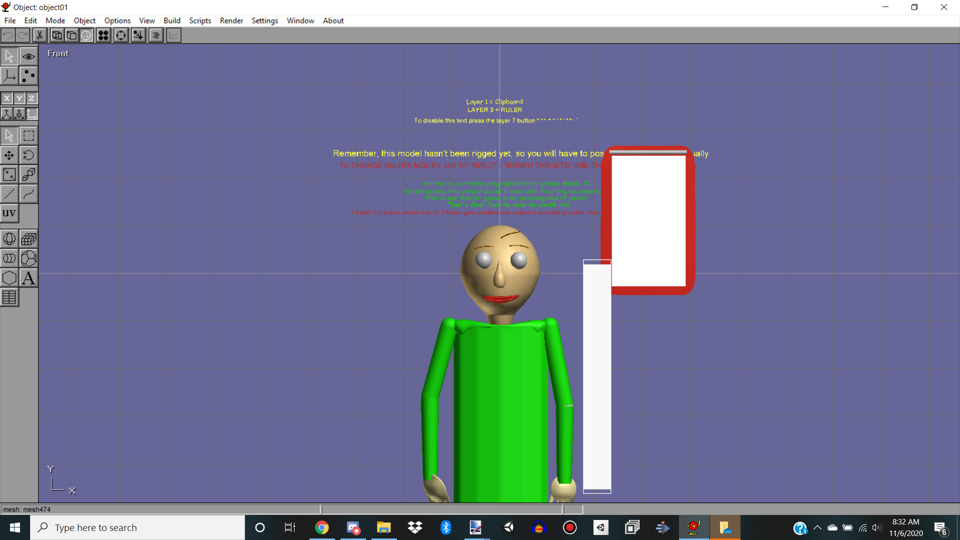 Baldi 3d Model Blender