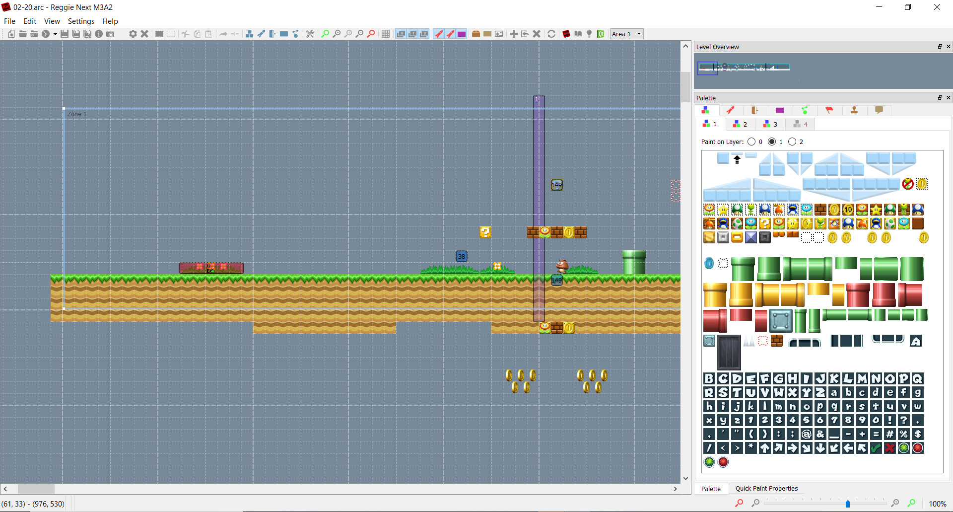 how to place end point in super mario bros level editor