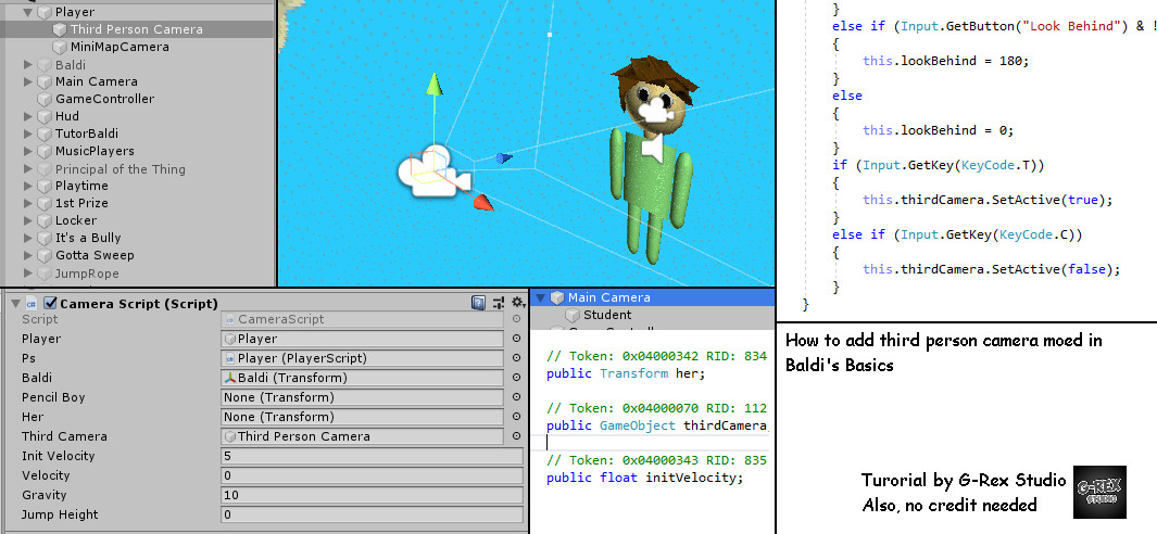 How To Add Third Person Camera Mode In ieal Baldi S Basics Tutorials